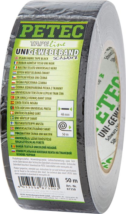 Uni-Gewebeband, Schwarz, 48 Mm x 50 M