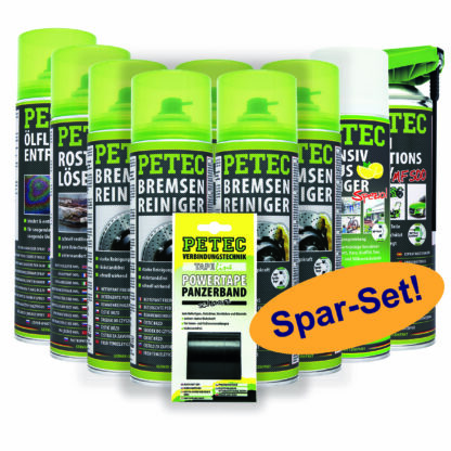 Schrauber-Spar-Set (5x Bremsenreiniger, 1x Rostlöser, 1x Ölfleck-Entferner, 1x Multifunktionsspray, 1x Citrusreiniger, 1x Panzerband 5m)
